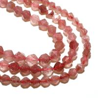 Strawberry Quartz Beads, Rhombus, natural, DIY & faceted, pink 