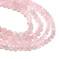 Natürliche Rosenquarz Perlen, Rhombus, DIY & facettierte, Rosa, verkauft von Strang