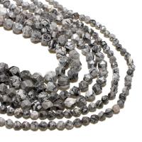 Map Stone Beads, Rhombus, natural, DIY & faceted, grey 