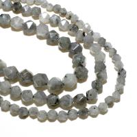 Labradorite Beads, Rhombus, natural, DIY & faceted, grey 