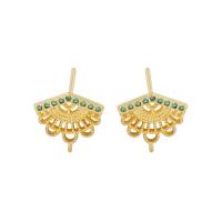 Brass Earring Drop Component, gold color plated, DIY & micro pave cubic zirconia Approx 1mm 