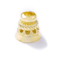 Messing Perlenkappe, goldfarben plattiert, DIY, 10x10mm, Bohrung:ca. 3mm, verkauft von PC