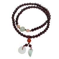 Wrap Bracelets, Natural Stone, with Garnet, Geometrical Pattern, handmade & for woman 450mm 