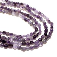 Natural Amethyst Beads, Flat Round, DIY, purple, 6*8mm, Approx 