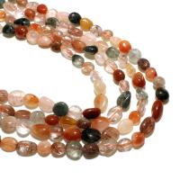 Gemischte Farbe Quarz Perlen, Rutilated Quarz, natürlich, DIY, farbenfroh, 6*8m, ca. 48PCs/Strang, verkauft von Strang