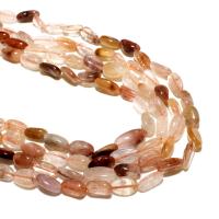 Rutilquarz Perlen, Rutilated Quarz, Ellipse, natürlich, DIY, gemischte Farben, 6*8mm, ca. 48PCs/Strang, verkauft von Strang
