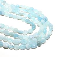 Aquamarin Perlen, Ellipse, natürlich, DIY & facettierte, hellblau, 6*8mm, ca. 48PCs/Strang, verkauft von Strang