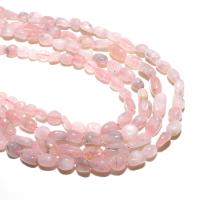 Natürliche Rosenquarz Perlen, Ellipse, DIY, Rosa, verkauft von Strang