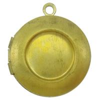 Brass Locket Pendant, Flat Round, plated Approx 2mm, Inner Approx 24mm 