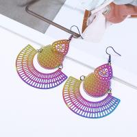 Stainless Steel Drop Earring, Geometrical Pattern, plated, for woman & hollow 65*60mm 