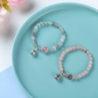 Gemstone Bracelets, Natural Stone, with Zinc Alloy, Fortune Cat, plated & for woman 200mm 