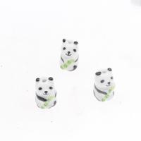 Animal Porcelain Beads, Panda, plated, DIY 12*12*20mm 