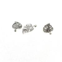Zinc Alloy Leaf Pendants, antique silver color plated, DIY, 11*18*3mm Approx 2mm 