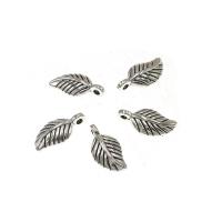 Zinc Alloy Leaf Pendants, antique silver color plated, DIY, 14*15*5mm Approx 2mm, Approx 