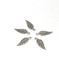 Zinc Alloy Leaf Pendants, antique silver color plated, DIY, 13*11*2mm Approx 1mm, Approx 