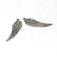 Zinc Alloy Leaf Pendants, Wing Shape, antique silver color plated, DIY, 9*18*7mm Approx 4mm, Approx 