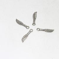 Zinc Alloy Leaf Pendants, antique silver color plated, DIY, 19*2*4mm Approx 1mm, Approx 