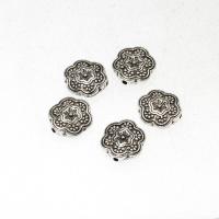 Zinc Alloy Flower Beads, antique silver color plated, DIY, 10*8*1mm Approx 1mm 