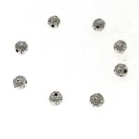 Abalorios de Aleación de Zinc , Esférico, chapado en color de plata antigua, Bricolaje, 7.5mm, agujero:aproximado 2mm, aproximado 644PCs/KG, Vendido por KG