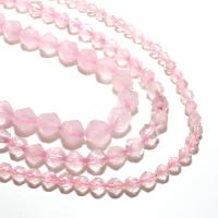 Natürliche Rosenquarz Perlen, Rhombus, DIY & facettierte, Rosa, verkauft von Strang