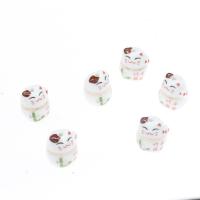 Animal Porcelain Beads, Fortune Cat, plated, DIY 15*14.5*18mm 