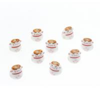 Animal Porcelain Beads, Fortune Cat, plated, DIY 14*18.5*13.5mm 