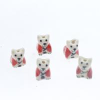 Animal Porcelain Beads, Dog, plated, DIY 11*16*17mm 