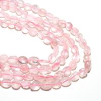 Natürliche Rosenquarz Perlen, Ellipse, DIY, Rosa, verkauft von Strang