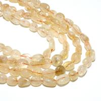 Citrin Naturperlen, Gelbquarz Perlen, Ellipse, natürlich, DIY, gelb, verkauft von Strang