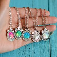 Resin Zinc Alloy Necklace, Round, plated 