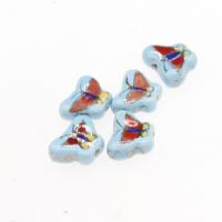 Tierische Porzellan Perlen, Schmetterling, plattiert, DIY, keine, 11*12mm, Bohrung:ca. 3mm, 10PCs/Tasche, verkauft von Tasche