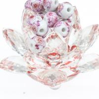 Kunstdruck Porzellan Perlen, rund, plattiert, DIY, keine, 15*13.5mm, Bohrung:ca. 3mm, 10PCs/Tasche, verkauft von Tasche
