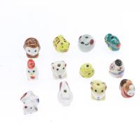 Tierische Porzellan Perlen, plattiert, unterschiedliche Farbe und Muster für die Wahl & DIY, keine, 18*25mm, Bohrung:ca. 2mm, 10PCs/Tasche, verkauft von Tasche