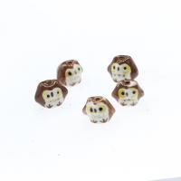 Animal Porcelain Beads, plated, DIY 14*13*15mm Approx 3.5mm 