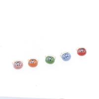 Tierische Porzellan Perlen, Vermögen-Katze, plattiert, unterschiedliche Farbe und Muster für die Wahl & DIY, keine, 14.5*14*15.5mm, Bohrung:ca. 3mm, 10PCs/Tasche, verkauft von Tasche