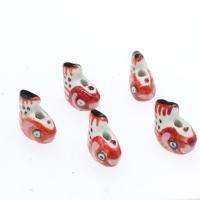 Animal Porcelain Beads, Fish, plated & DIY 20*19*11mm Approx 3.5mm 