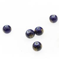 Kunstdruck Porzellan Perlen, rund, plattiert, DIY, keine, 16*13.5mm, Bohrung:ca. 4mm, 10PCs/Tasche, verkauft von Tasche