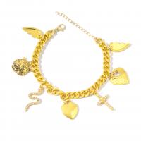 Fashion Zinc Alloy Bracelets, gold color plated, for woman, gold .086 Inch 