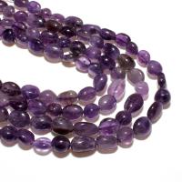 Natural Amethyst Beads, Ellipse, DIY, purple, 8-10mm, Approx 