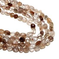 Rutilquarz Perlen, Rutilated Quarz, Ellipse, natürlich, DIY, gemischte Farben, 8-10mm, ca. 36PCs/Strang, verkauft von Strang
