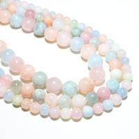 Morganit Perlen, rund, natürlich, DIY, farbenfroh, verkauft von Strang