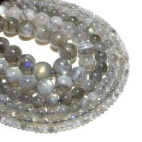Labradorit Perlen, rund, natürlich, DIY, grau, verkauft von Strang
