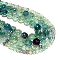 Fluorit Perlen, rund, natürlich, DIY, grün, verkauft von Strang