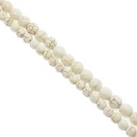 Perles en Turquoise naturelle, turquoise synthétique, Rond, poli, DIY & facettes, blanc, 8*8mm Vendu par brin