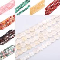Mixed Gemstone Beads, Natural Stone, Hexagon, polished & DIY & faceted 8*8*4mm 