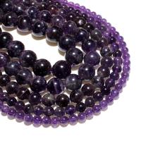 Natürliche Amethyst Perlen, rund, DIY, violett, verkauft von Strang