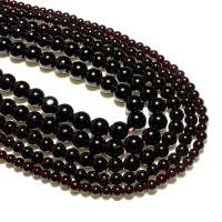 Natural Garnet Beads, Round, DIY, dark red 