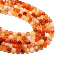 Natürliche Botswana Achat Perlen, rund, DIY, rote Orange, 6mm, ca. 63PCs/Strang, verkauft von Strang
