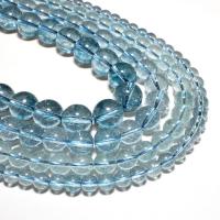 Gefärbte Quarz Perlen, Natürlicher Quarz, rund, natürlich, DIY, blau, verkauft von Strang