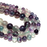 Fluorit Perlen, rund, natürlich, DIY, gemischte Farben, verkauft von Strang